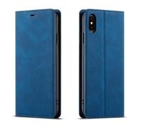 kuaijiexiaopu Fundas Magnetic Card Holder Flip Leather Case, Wallet Stand Protective Cover Compatible with iPhone 16 E 6.1 Inch(Azul)