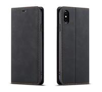 kuaijiexiaopu Fundas Magnetic Card Holder Flip Leather Case, Wallet Stand Protective Cover Compatible with iPhone 16 E 6.1 Inch(Negro)