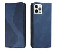 kuaijiexiaopu Fundas Magnetic Wallet Case with Card Slots, Shockproof Flip Leather Texture Cover Compatible with iPhone 16 E 6.1 Inch(Azul)