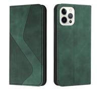 kuaijiexiaopu Fundas Magnetic Wallet Case with Card Slots, Shockproof Flip Leather Texture Cover Compatible with iPhone 16 E 6.1 Inch(Verde)