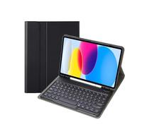 kuaijiexiaopu Round Keycap Keyboard Tablet Protective Cover Suitable for Samsung Galaxy Tab A7 10.4 Inch T500/T505(Black+Keyboard)