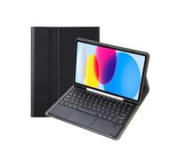 kuaijiexiaopu Round Keycap Keyboard Tablet Protective Cover Suitable for Samsung Galaxy Tab A7 10.4 Inch T500/T505(Black+Touch Keyboard)