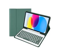 kuaijiexiaopu Round Keycap Keyboard Tablet Protective Cover Suitable for Samsung Galaxy Tab S10 FE/S9FE/S9/S8/S7-11 Inch(Dark Green+Keyboard)