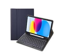 kuaijiexiaopu Round Keycap Keyboard Tablet Protective Cover Suitable for Samsung Galaxy Tab S10 FE/S9FE/S9/S8/S7-11 Inch(Dark Blue+Keyboard)