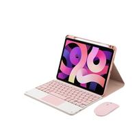 kuaijiexiaopu Silicone+Leather Protective Case with Pen Slot, Detachable Keyboard Suitable for Huawei matePad pro11-2022 11 Inch(Pink+Touch Keyboard+Mouse)