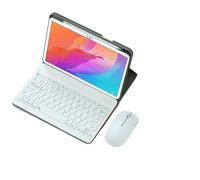 kuaijiexiaopu Silicone+Leather Protective Case with Pen Slot, Detachable Keyboard Suitable for Huawei matePad SE 10.4 Inch(Black+White Keyboard+Mouse)