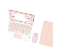 kuaijiexiaopu Tablet Protective Case with Keyboard and Mouse Set Suitable for iPad 11th Gen/10th Generation 10.9-Inch Universal(Square Touch Keyboard+Mouse+Pink)