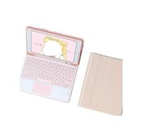 kuaijiexiaopu Tablet Protective Case with Keyboard and Mouse Set Suitable for iPad 11th Gen/10th Generation 10.9-Inch Universal(Round Touch Keyboard+Pink)