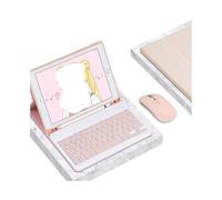 kuaijiexiaopu Tablet Protective Case with Keyboard and Mouse Set Suitable for iPad 11th Gen/10th Generation 10.9-Inch Universal(Square Keyboard+Mouse+Pink)