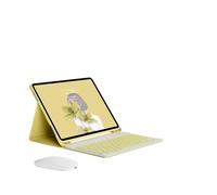 kuaijiexiaopu Tablet Protective Cover Keyboard Set with Pen Slot Suitable for iPad Air 13 Inch 2024/2025(Yellow+Yellow Keyboard+Mouse)