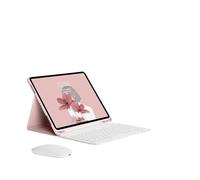 kuaijiexiaopu Tablet Protective Cover Keyboard Set with Pen Slot Suitable for iPad Pro 11 Inch 2022/2021/2020 Universal(Pink+White Keyboard+Mouse)