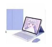kuaijiexiaopu Tablet Protective Cover Keyboard Set with Pen Slot Suitable for iPad Pro 11 Inch 2022/2021/2020 Universal(Purple+Purple Keyboard+Mouse)