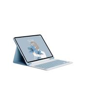 kuaijiexiaopu Tablet Protective Cover Keyboard Set with Pen Slot Suitable for iPad Pro 11 Inch 2022/2021/2020 Universal(Mist Blue+Blue Keyboard)
