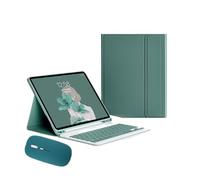 kuaijiexiaopu Tablet Protective Cover Keyboard Set with Pen Slot Suitable for iPad Pro 12.9 Inch 2022/2021/2020 Universal(Dark Green+Green Keyboard+Mouse)