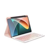 kuaijiexiaopu Teclado Desmontable con Teclas Redondas, Funda Protectora de Cuero abatible Compatible con Xiaomi Pad 6/6Pro(Pink+Keyboard)
