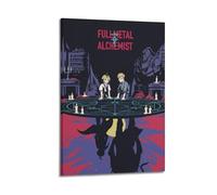 KUAILI Fullmetal Alchemist - Póster de anime para pared, lienzo estético, póster vintage de música y películas, pintura decorativa para sala de estar, dormitorio, 30 x 45 cm, estilo marco
