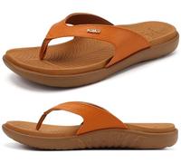 KuaiLu Chanclas de Mujer 2025 Ortopedicas Yoga Mat Elegante Ligero Verano Slip On Playa Thong Sandalias con Cómodo Fascitis Plantar Soporte del Arco, Caqui EU38