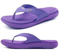 KuaiLu Chanclas Mujer Ortopedicas Yoga Mat Sandalias Elegante Mujeres Ligero Verano Slip-On Playa Flip Flops con Cómodo Fascitis Plantar Soporte del Arco, Morado EU40