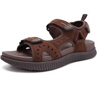 KuaiLu Sandalias de Senderismo Hombre Cómodo Ortopedicas Recuperación Trekking Sandals con Soporte del Arco Aire Libre Verano Casual Playa Grueso Cojín Deportivo Zapatos, EU 42 Marrón