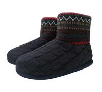 KuaiLu Zapatillas Casa Bota Hombre Invierno Algodon Cerradas Babuchas Caballero Caliente Peluche Lana Piel Pantuflas Botines Comoda Memory Foam Slippers Antideslizante Interior Suela Negro rojo 43