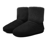 KuaiLu Zapatillas Casa Bota Hombre Invierno Cerradas Babuchas Caballero Caliente Peluche Lana Pelo Altas Pantuflas Botines Comoda Pantufas Homem Calcetines Interior Patucos Slippers Negro 43