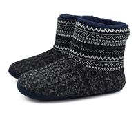 KuaiLu Zapatillas Casa Bota Hombre Invierno Cerradas Babuchas Caballero Caliente Peluche Lana Pelo Altas Pantuflas Botines Comoda Pantufas Homem Calcetines Interior Patucos Slippers Negro Blanco 40