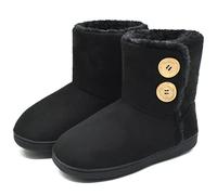 KuaiLu Zapatillas Casa Bota Mujer Invierno Cerradas Babuchas Señoras Caliente Peluche Lana Pelo Altas Pantuflas Botines Comoda Pantufas Mulher Calcetines Interior Patucos Slippers Negro 36-37