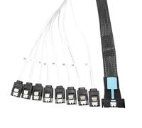 KUAIYIJU Cable adaptador de alta velocidad 8i 74P macho a 8xSATA macho, cable adaptador de transferencia de datos, cable de servidor de 50 cm