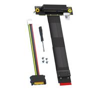 KUAIYIJU Cable extensor de llave PCIe a M, cable de extensión de tarjeta gráfica de 180/90 grados, flexible en ángulo, puerto PCIE