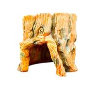KUAIYIJU Cuenco de alimentación de dragón barbudo para reptiles, cuencos de terrario, lagartos, hábitat, resina, tocón de árbol, decoración de terrario