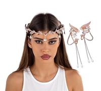 KUAIYIJU Juego de diadema multifuncional y clip para las orejas con diamantes de imitación brillantes, adecuado para un aspecto moderno