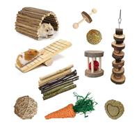 KUAIYIJU Juego de juguetes masticables para mascotas pequeñas, juguete duradero y seguro para hámster, aves y conejos