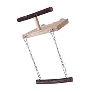 KUAIYIJU Soporte de madera maciza para loros, estación de entrenamiento con escalera y hamaca para jaula