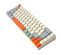 KUAIYIJU Teclado de cable de 68 teclas con modos de retroiluminación ARGB, teclado ergonómico para juegos y uso en la oficina, portátil, fácil de usar