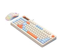 KUAIYIJU Teclado ergonómico con retroiluminación ARGB, 98 teclas, línea USB, compatible con múltiples sistemas, cómoda tecla