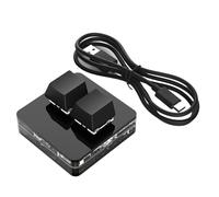 KUAIYIJU Teclado macro portátil de 2 teclas, teclado mecánico con una sola mano, iluminación de color USB para juegos y contabilidad