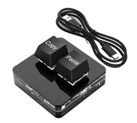 KUAIYIJU Teclado macro portátil de 2 teclas, teclado mecánico con una sola mano, iluminación de color USB para juegos y contabilidad