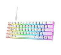 KUAIYIJU Teclado mecánico V900 con efectos de iluminación de color de 61 teclas, interruptores intercambiables en caliente para juegos y escritura