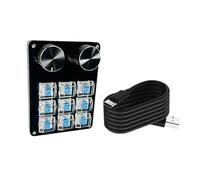 KUAIYIJU Teclados macro programables con 2 perillas, teclado mecánico para juegos, interruptores intercambiables en caliente, almohadilla de control personalizable