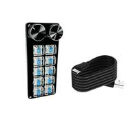 KUAIYIJU Teclados macro programables con 2 perillas, teclado mecánico para juegos, interruptores intercambiables en caliente, almohadilla de control personalizable
