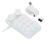 KUAIYIJU Teclados macros personalizables con 12 teclas RGB que iluminan, dos perillas de control, receptor y cable USB C