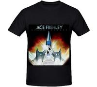 KUAKEMAOSHA Ace Frehley Space Invader Men Crew Neck Art T Shirts Size XL