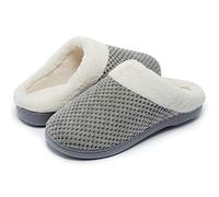 Kuako Zapatillas de Estar por casa con Forro de vellón para Mujer Antideslizantes Espuma de Memoria para Interiores Zapatos cálidos acogedores de la casa