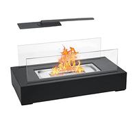 KUANGGE Chimenea de Mesa Rectangular, brasero portátil, Calentador con Modelado de Llama, brasero de bioetanol, Ideal para Uso en Interiores y Exteriores