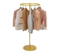 KUANGGE Perchero de Metal Independiente de 61 Pulgadas, Giratorio, Dorado, para exhibir Ropa, Bufandas, Corbatas y Cinturones, para Dormitorio, Tienda de Ropa Boutique y lavandería