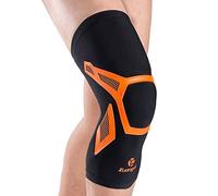 Kuangmi - Rodillera de compresión para artritis alivio del dolor correr gimnasio deportes fútbol baloncesto,Orange Advanced XL
