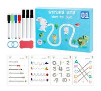KUAOOAUK Scribble - Libro de trabajo inteligente, reutilizable, libro de entrenamiento para el control de la pluma con 7 bolígrafos borrables, desarrollo del pensamiento y el control de las manos en