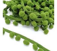 KUARWDVF Costura Fringe Trim, Cinta con Flecos y Pompones Cuentas de 2 Yardas for Manualidades, Cortinas, manteles Cojines(Dark Green)