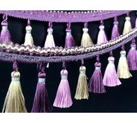 KUARWDVF Costura Fringe Trim, Cordón Trenzado de poliéster for Costura Flecos Decorativos 12 Yardas for decoración del hogar Cortinas(White)