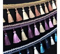 KUARWDVF Costura Fringe Trim, Cordón Trenzado de poliéster for Costura Flecos Decorativos 12 Yardas for decoración del hogar Cortinas(Purple)